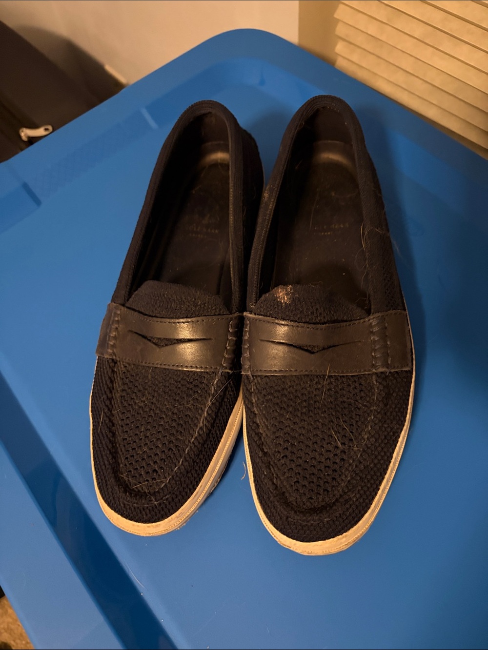 Cole Haan Black Slip-On Mesh Loafers